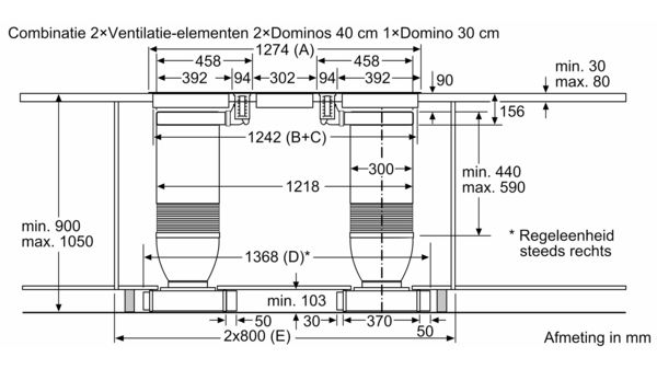 iQ700 Vario downdraft ventilation zwart glas LF16VA570 LF16VA570-20