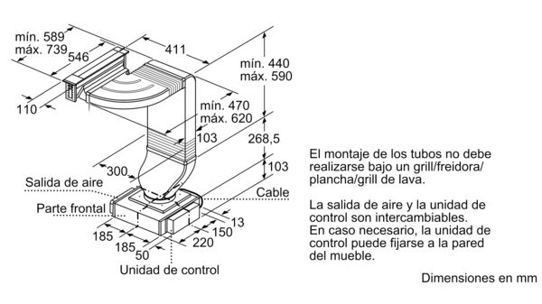N 90 Extractor de encimera telescópico Cristal negro I91VT44N0 I91VT44N0-11