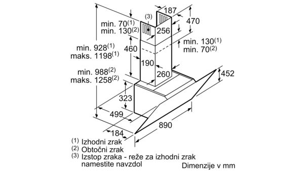 N 50 Stenska napa 90 cm prozorno steklo s črnim tiskom D95IHM1S0 D95IHM1S0-9