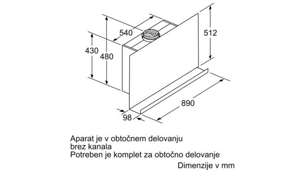 N 90 Stenska napa 90 cm Iz črnega stekla D95FRW1S0 D95FRW1S0-9