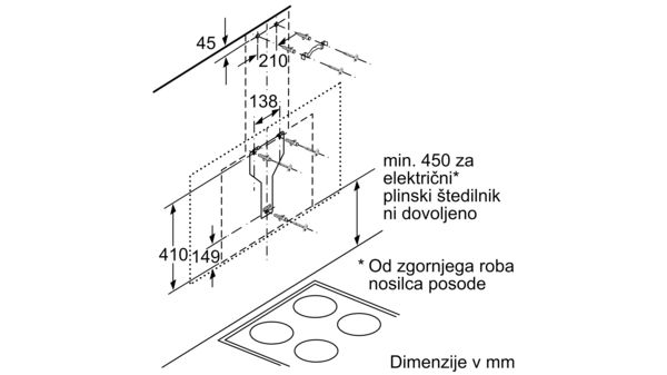 N 90 Stenska napa 90 cm Iz črnega stekla D95FRW1S0 D95FRW1S0-12