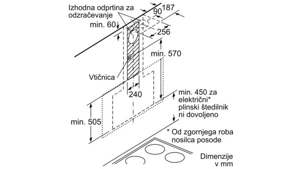 N 90 Stenska napa 90 cm Iz črnega stekla D95FRW1S0 D95FRW1S0-11