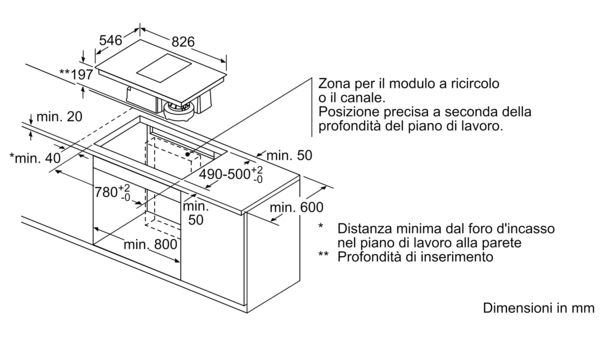 N 90 Piano di cottura con cappa aspirante (induzione) 80 cm surface mount with frame T58TS6BN0 T58TS6BN0-7