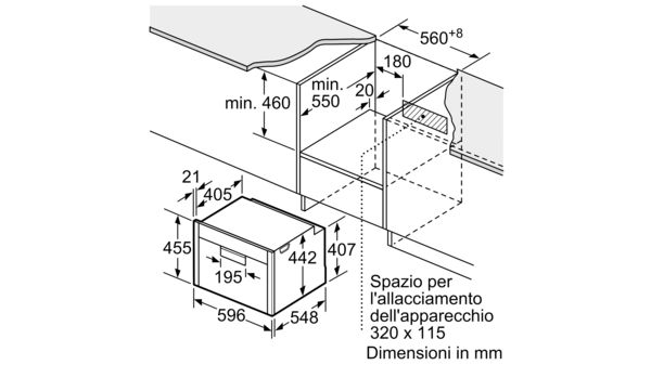 N 90 Forno compatto a vapore da incasso 60 cm Acciaio inox C88FT28N0 C88FT28N0-4