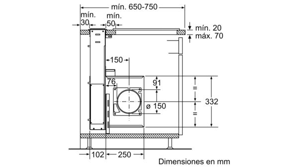 N 90 Extractor de encimera telescópico 90 cm I99L59N0 I99L59N0-4