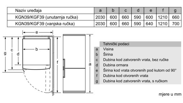 N 70 Samostojeći hladnjak sa zamrzivačem na dnu, staklena vrata 203 x 60 cm KG7393B40 KG7393B40-9