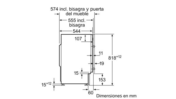 Lavadora totalmente integrable 8 kg 1000 rpm, Blanco 3TI984B 3TI984B-8