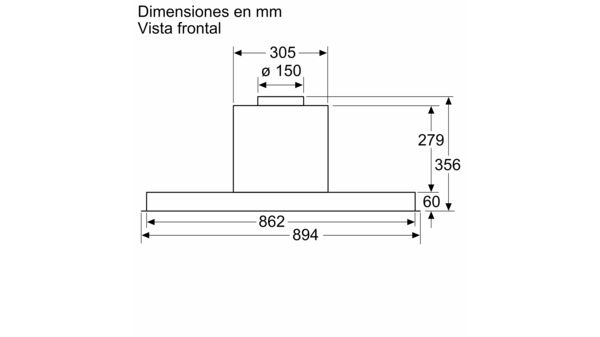 Campana Decorativa integrable Balay 3BD866MX, Inox, 60cm, máx. 620 m³/h, 63 dB, 3 potencias, Clase A