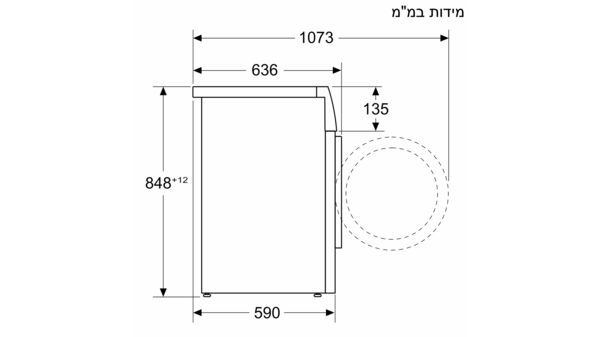 מכונת כביסה פתח קדמי 9 kg 1400 סל