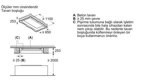 iQ700 Tavan Tipi Davlumbaz 105 cm Siyah LR18HLT65 LR18HLT65-13