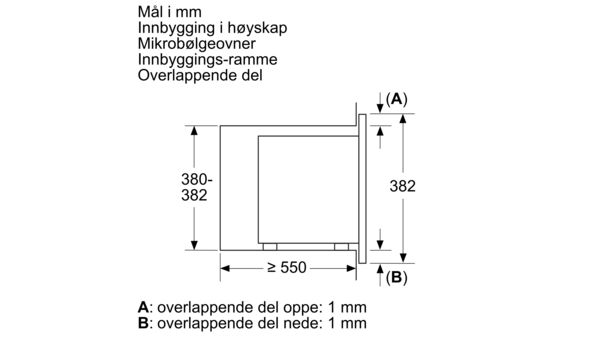 iQ100 Mikrobølgeovn til innbygging 60 x 36 cm edelstål HF15M561 HF15M561-7