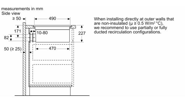 N 90 Induction hob with integrated ventilation system 80 cm flush mount T58PL6EX2 T58PL6EX2-20