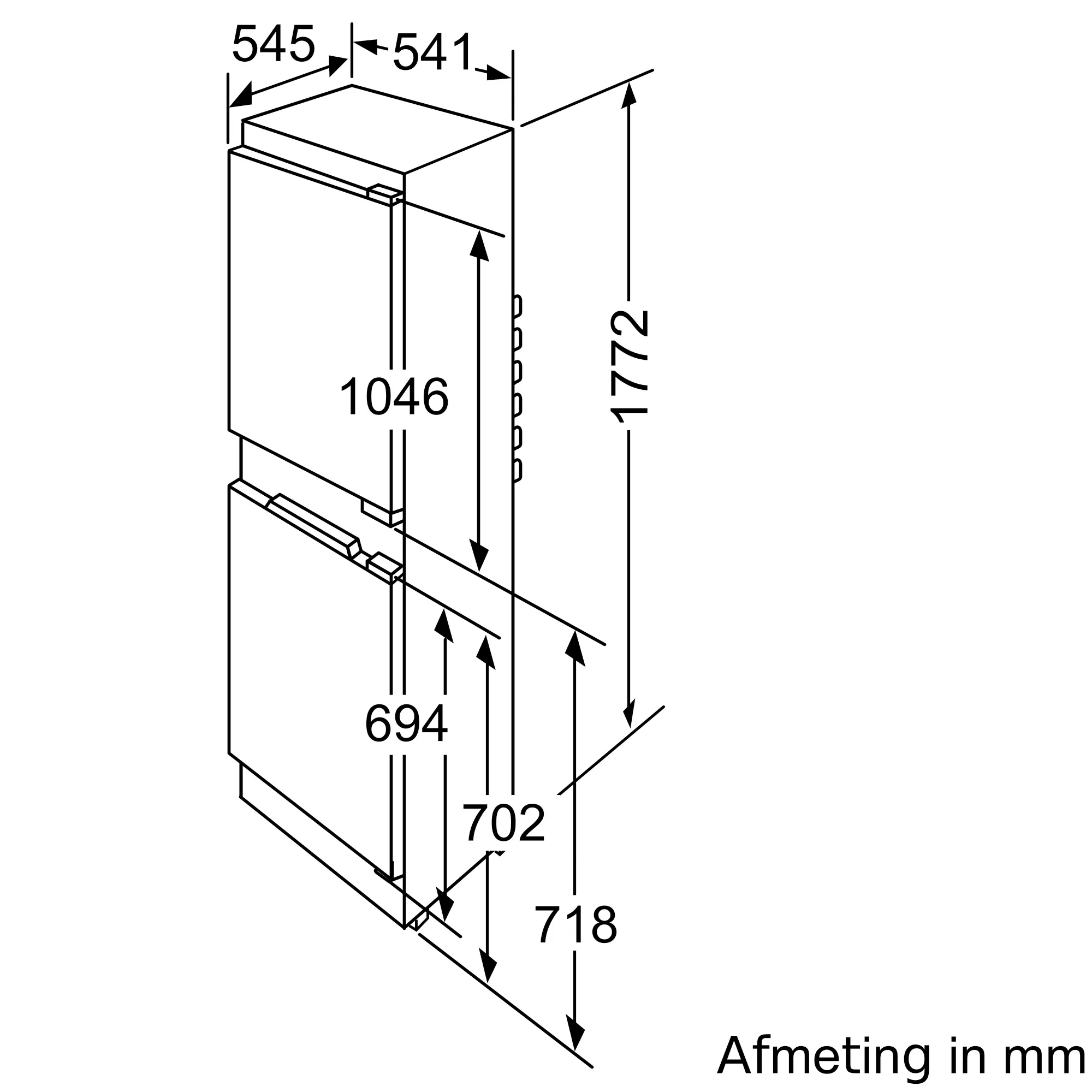 KIV34A51 built-in fridge-freezer with freezer at bottom | BOSCH NL