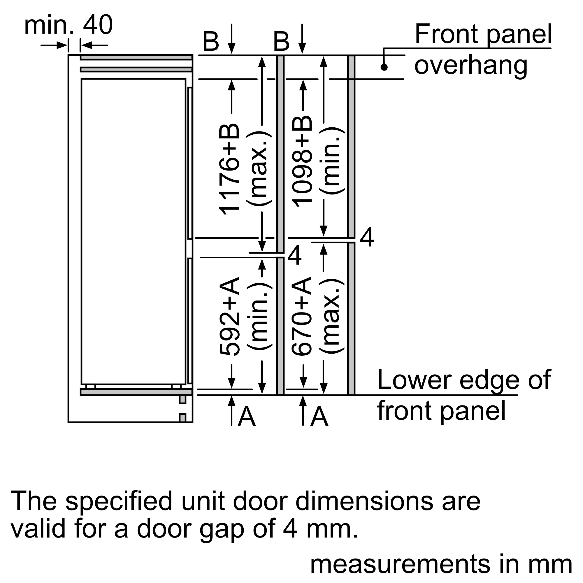KIV38X22GB built-in fridge-freezer with freezer at bottom | BOSCH IE
