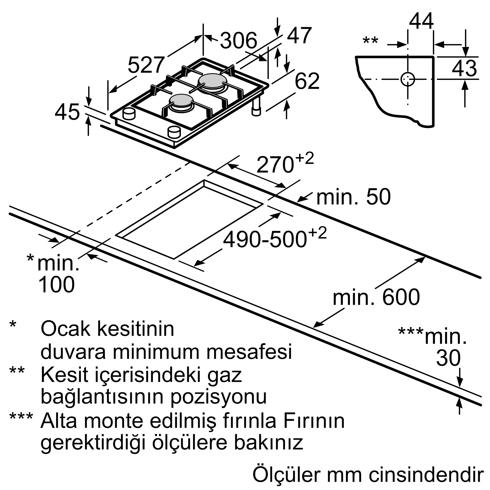 ba27f390ページ PRB326B70E Domino Gas hob | Bosch Ev Aletleri