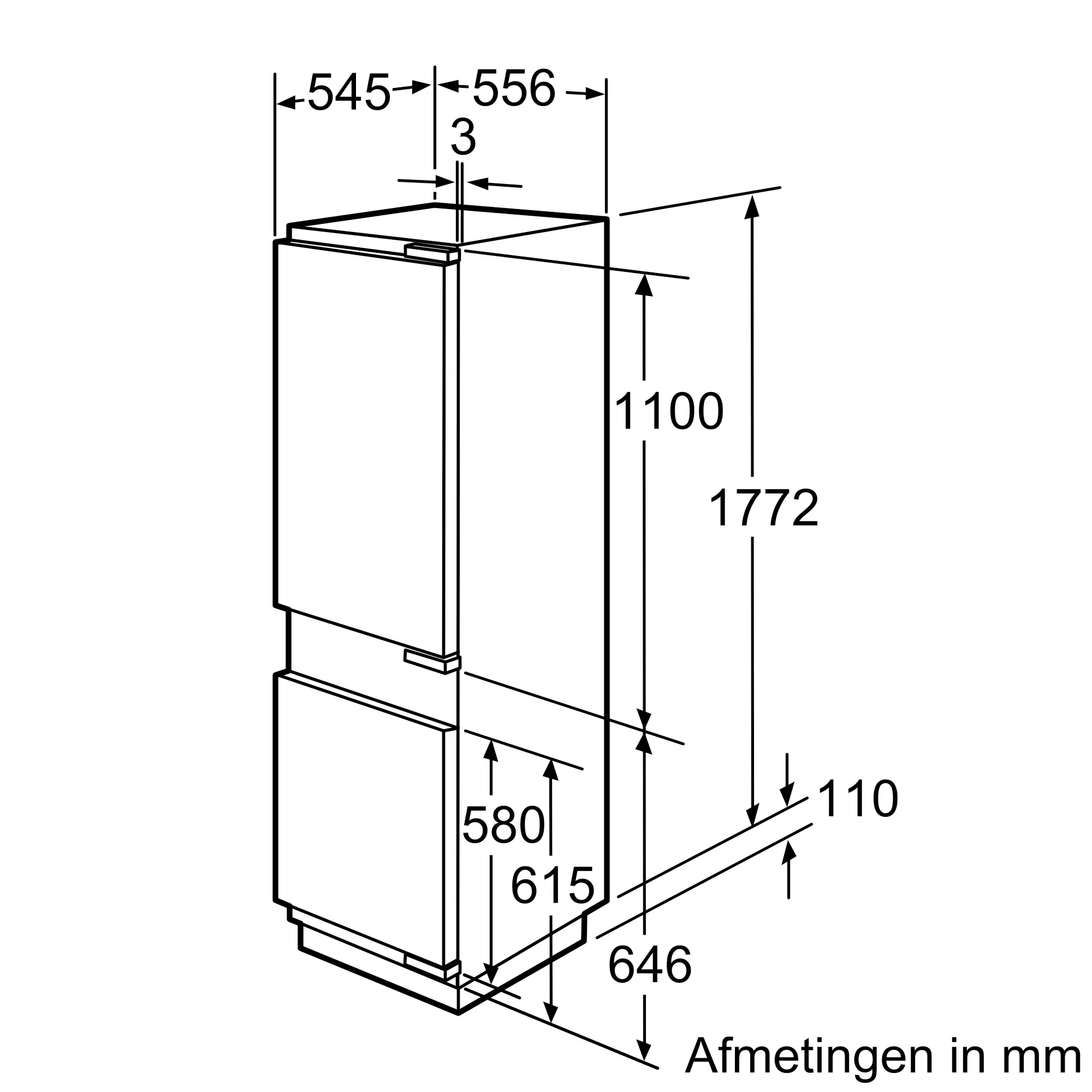 kiページ KIC38P65 built-in fridge-freezer with freezer at bottom | BOSCH NL