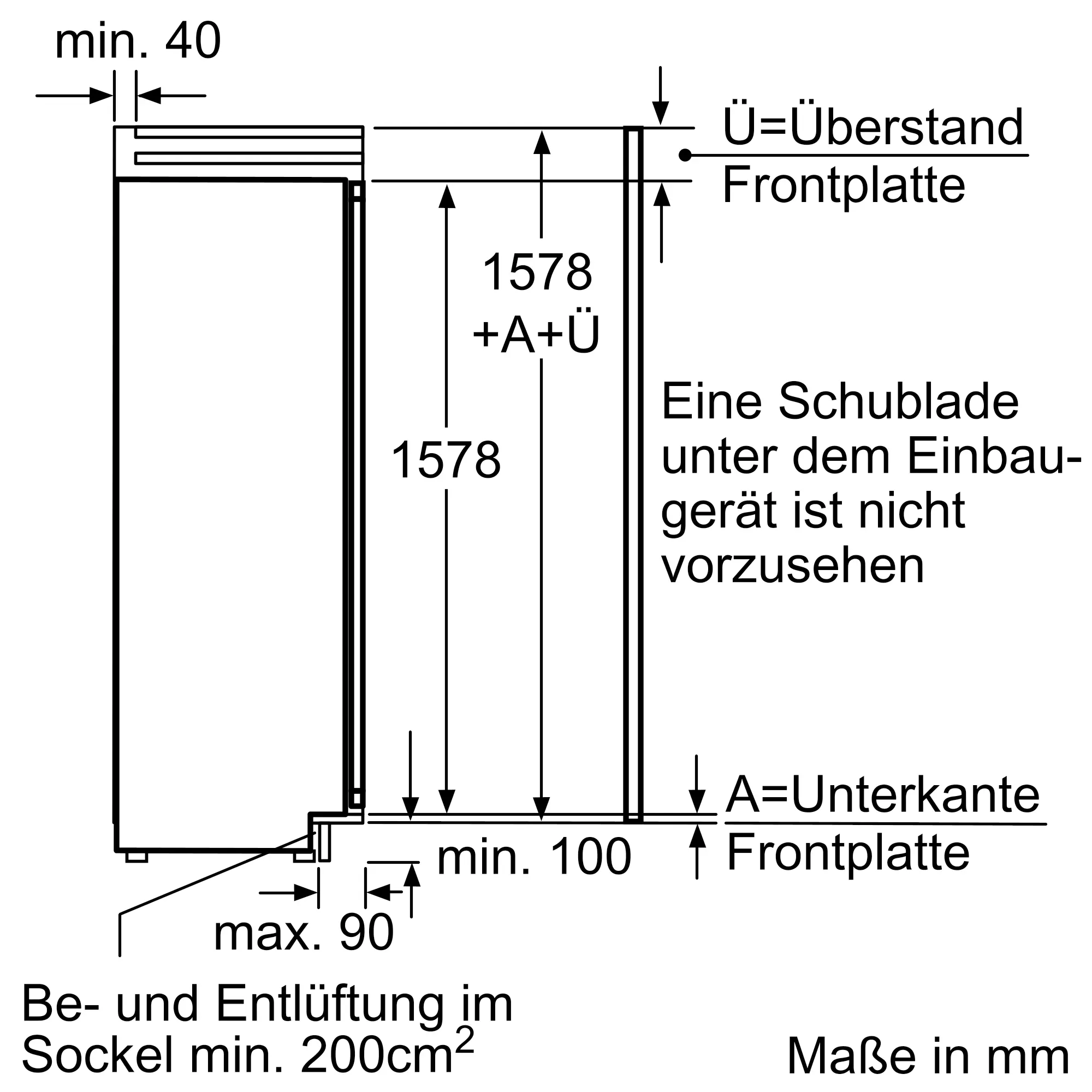 KIF28P60 built-in fridge with freezer section | Bosch CH
