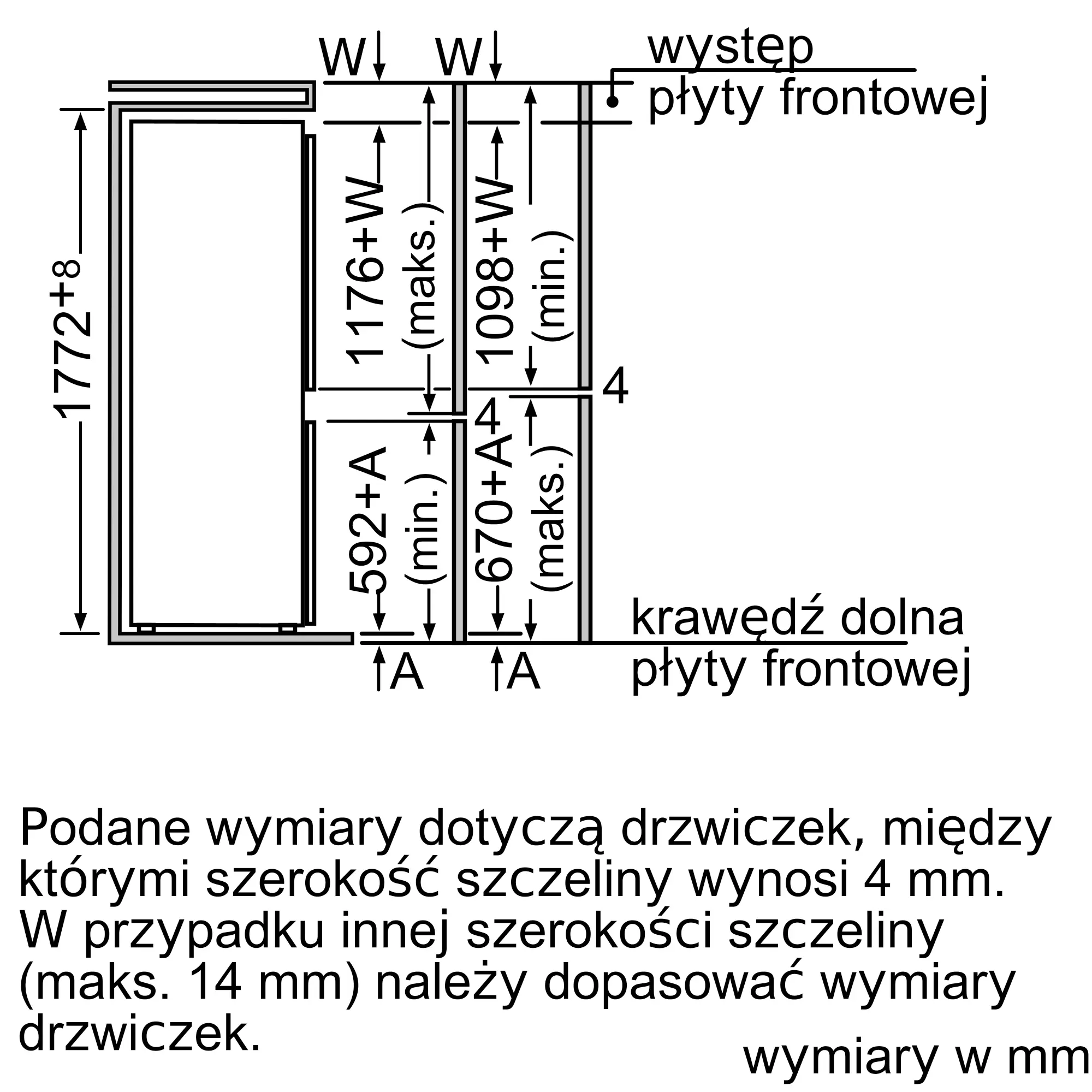KIV38X20 Chłodziarko-zamrażarki do zabudowy z dolną zamrażarką