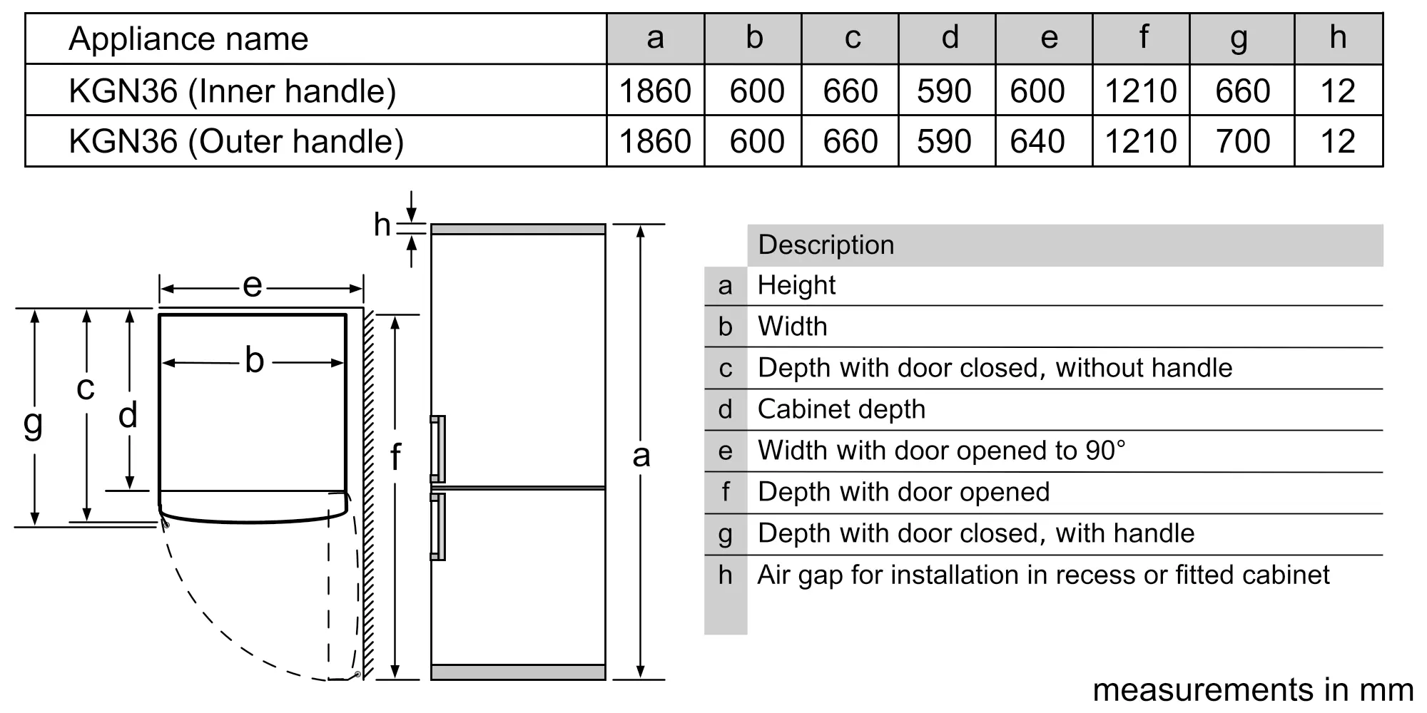 KGN36XI46 Free-standing fridge-freezer with freezer at bottom