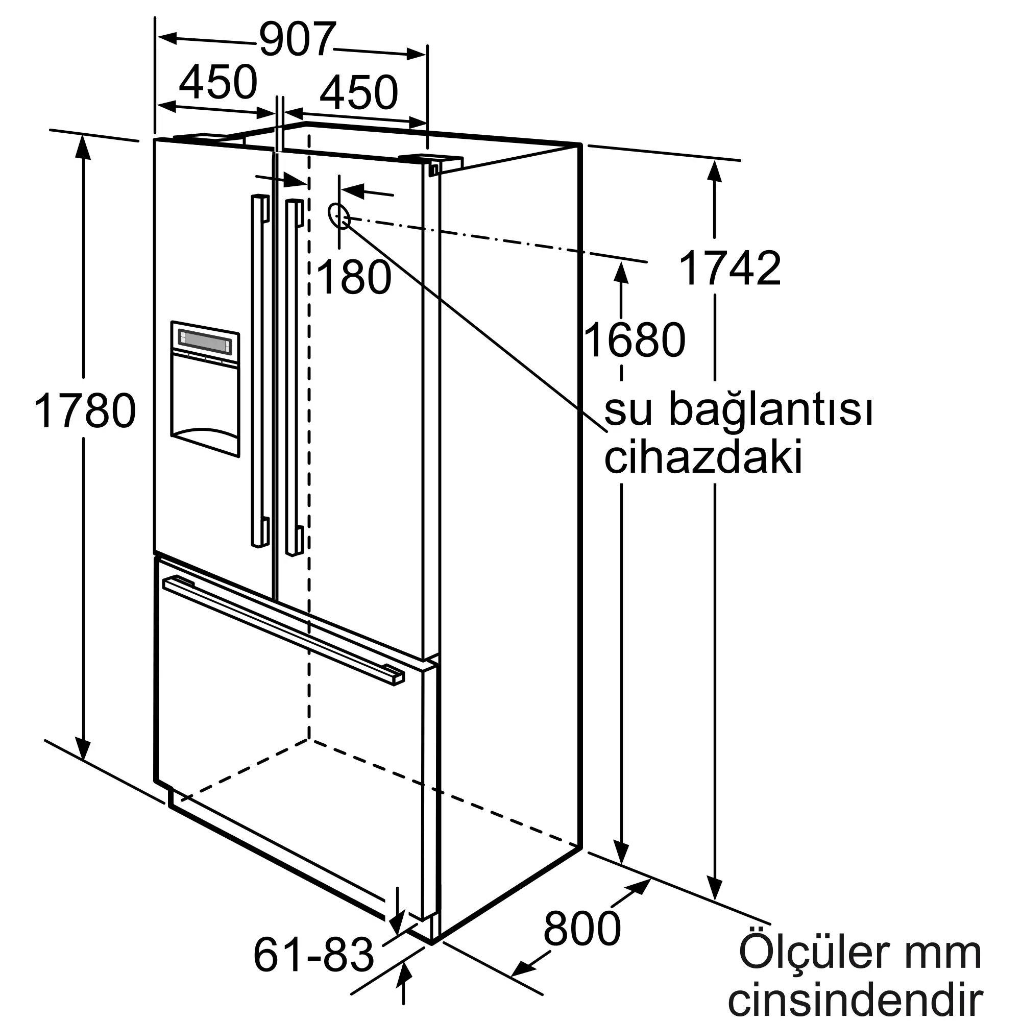 KFN91PJ20N Gardırop Tipi Buzdolabı | Bosch Ev Aletleri