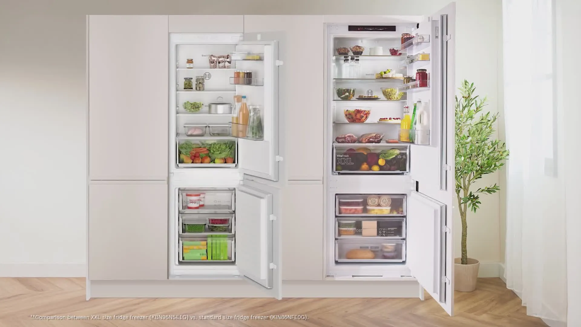 KBN96NSE1G built-in fridge-freezer with freezer at bottom | BOSCH IE