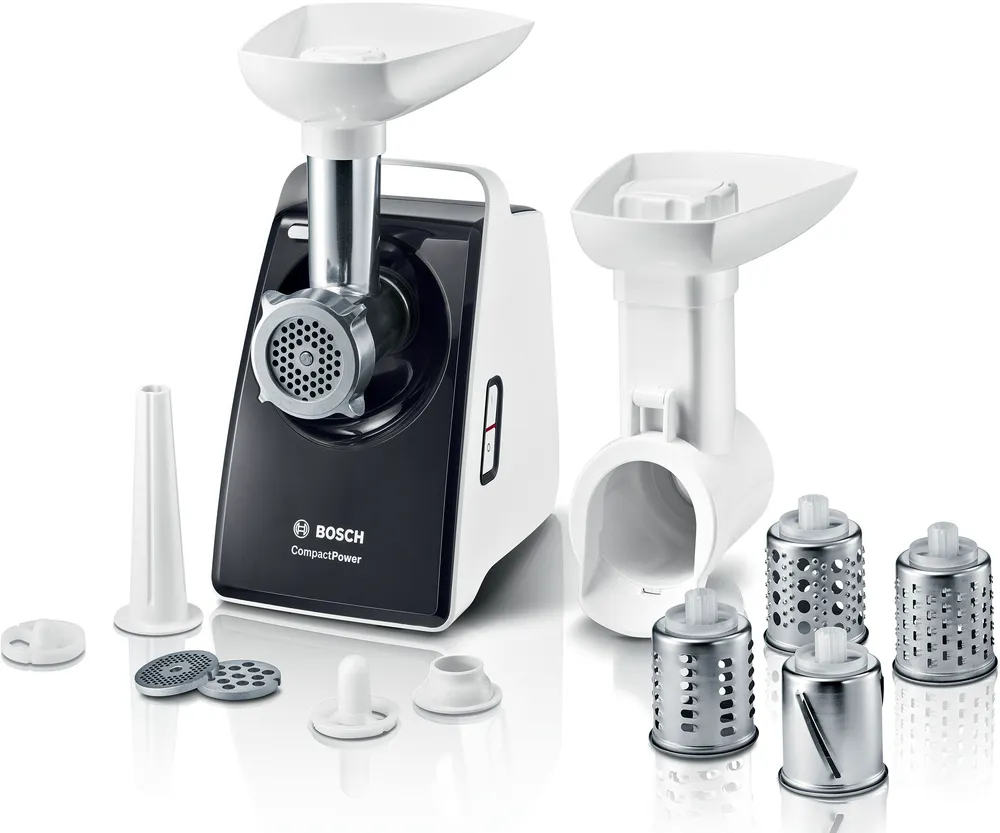 Produit Hachoir à viande CompactPower 1600 W, 1,9 kg/min, 3 grilles, accessoires saucisses, MFW3640A