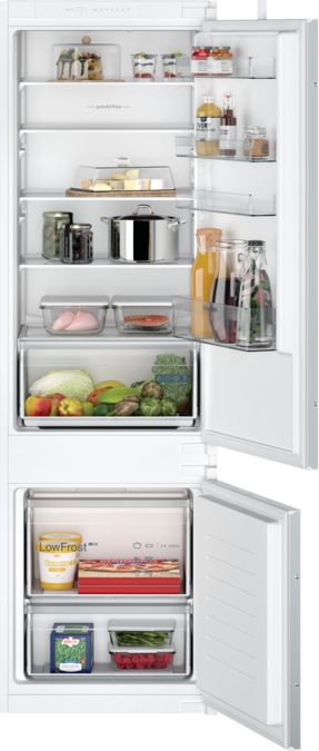 iQ100 Built-in fridge-freezer with freezer at bottom 177.2 x 54.1 cm sliding hinge KI87VNSF0G KI87VNSF0G-1