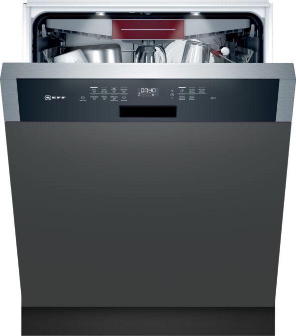 N 70 Εντοιχιζόμενο πλυντήριο πιάτων με εμφανή μετόπη 60 cm Brushed steel anti-fingerprint S147ZCS35E S147ZCS35E-1