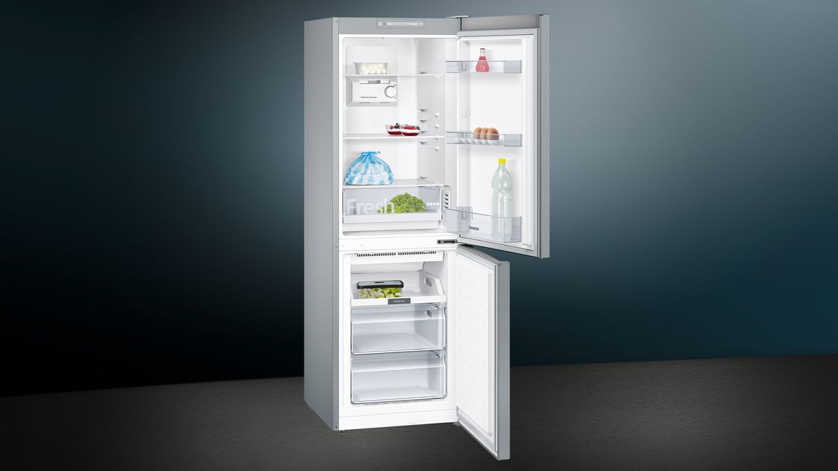 iQ100 free-standing fridge-freezer with freezer at bottom 176 x 60 cm Inox-look KG33NNL31K KG33NNL31K-3