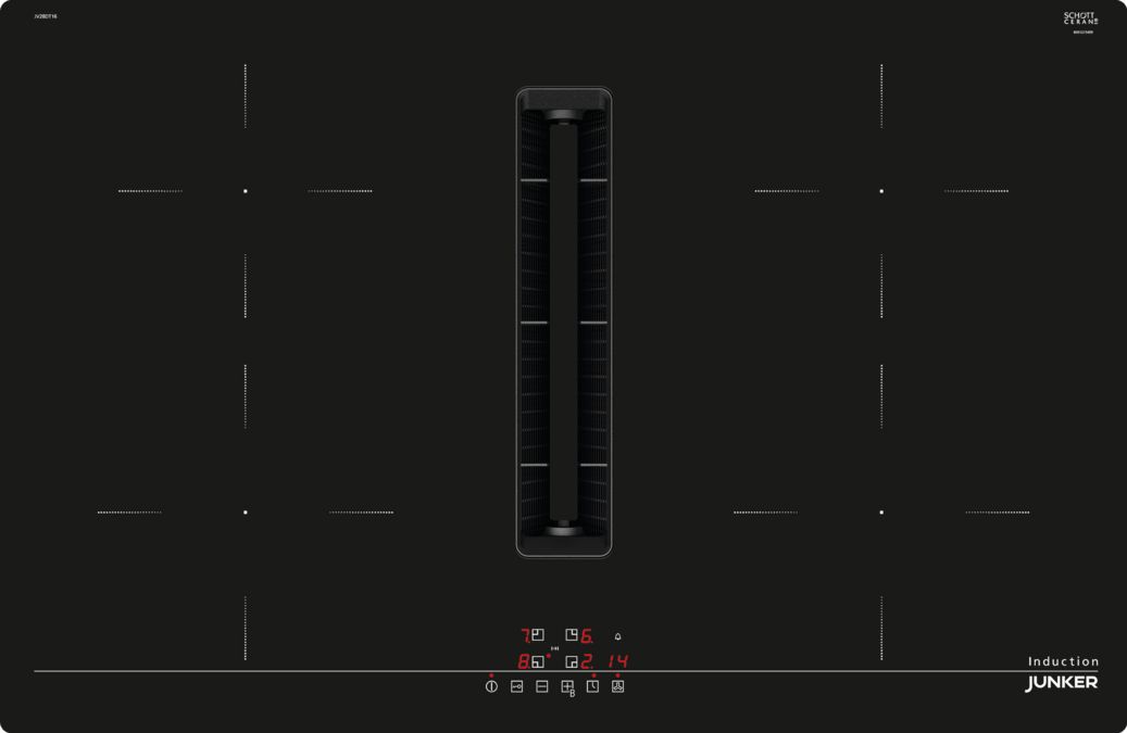 Induction hob with integrated ventilation system 80 cm surface mount without frame JV28DT16 JV28DT16-1