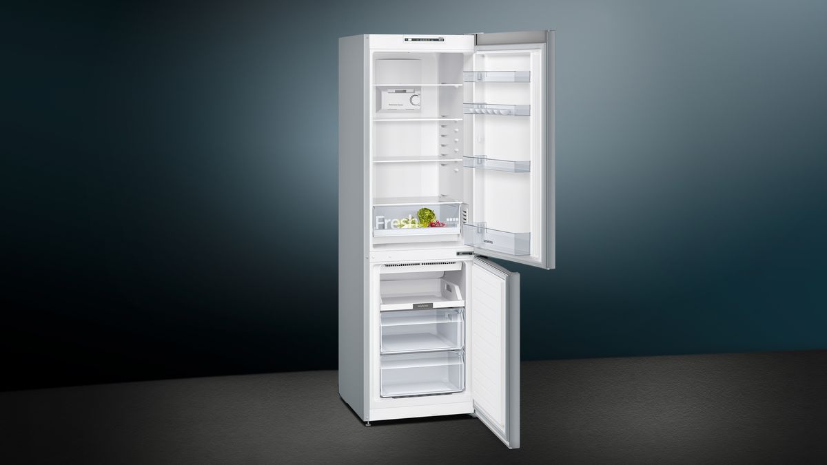 iQ100 free-standing fridge-freezer with freezer at bottom 186 x 60 cm Inox-look KG36NNL31K KG36NNL31K-3