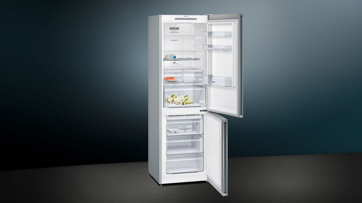 iQ300 free-standing fridge-freezer with freezer at bottom 186 x 60 cm Brushed steel anti-fingerprint KG36NVI37K KG36NVI37K-2