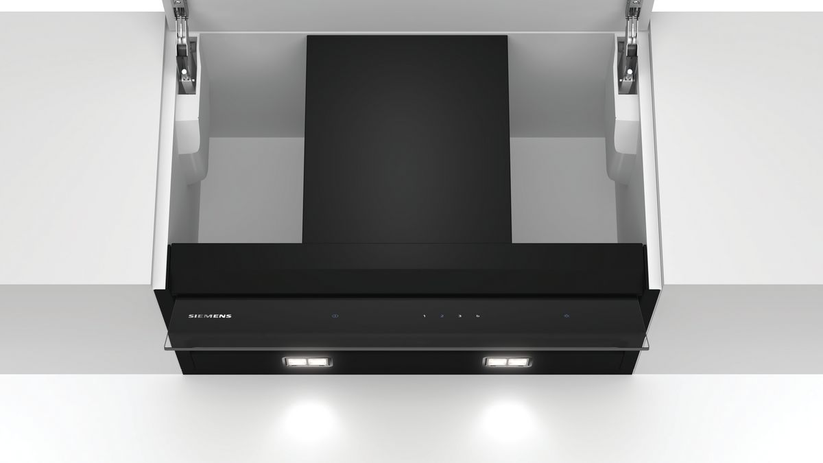 iQ500 Integrierte Designhaube 60 cm Klarglas schwarz bedruckt LJ67BAM60 LJ67BAM60-1