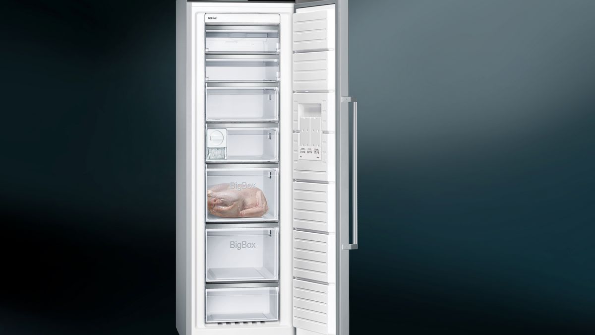 iQ500 free-standing freezer 186 x 60 cm Brushed steel anti-fingerprint GS36NAIFV GS36NAIFV-5