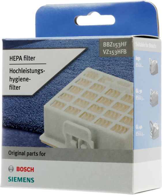 Filtre HEPA pour aspirateur BBZ153HF 00578731 00578731-6