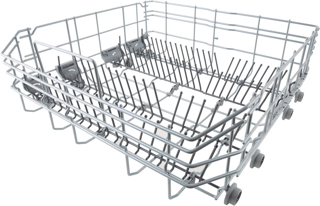 Lower crockery basket silver, 6 flip tines, handle, flip tray, cutlery basket 11018806 for single parts see 3VS6660BA/01 (page 7 exploded drawing) 20002904 20002904-2