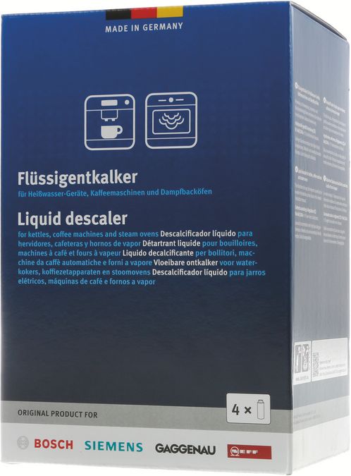 Vorteilspack: 4x Gefahrgutfreier Flüssigentkalker für Kaffeemaschinen und Heißwasser-Geräte 00312013 00312013-5