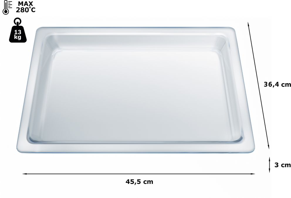 glass pan 30 x 455 x 364 mm HZ636000 HZ636000-2