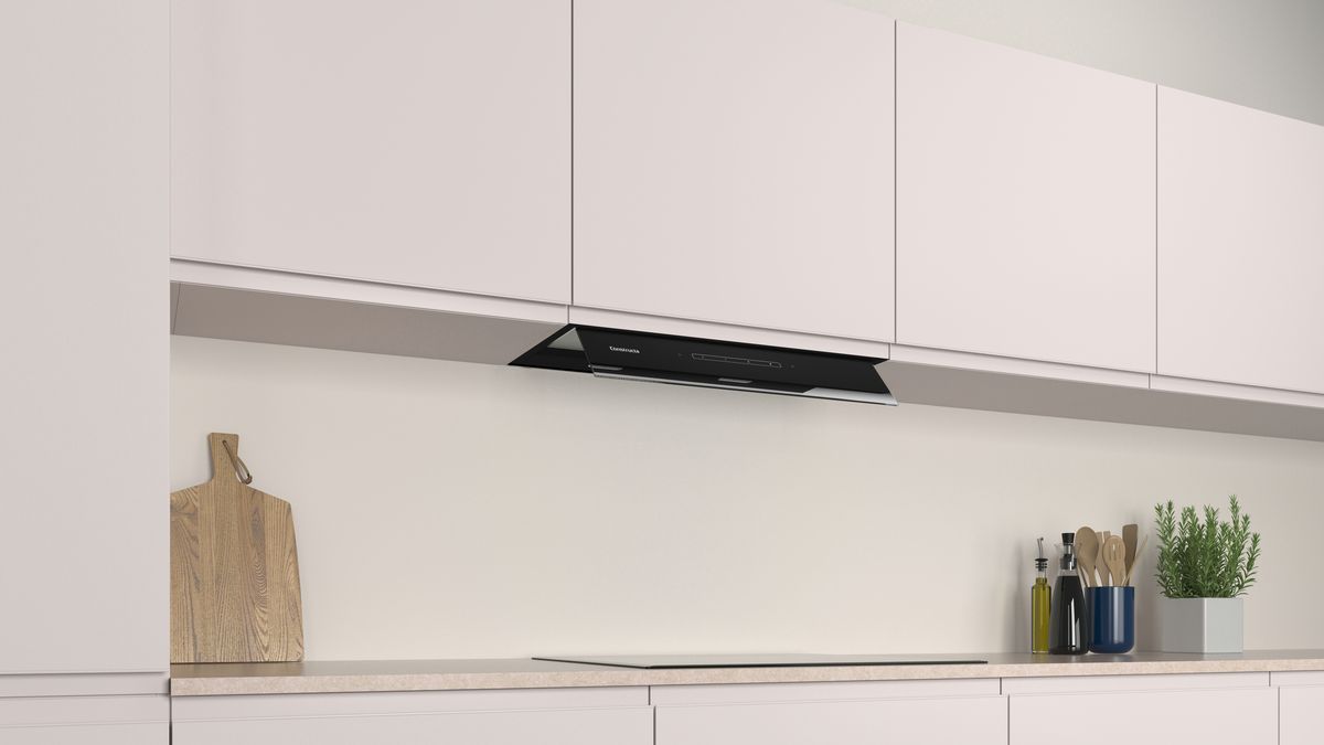 Integrierte Designhaube 60 cm Klarglas schwarz bedruckt, Schwarz CD33686 CD33686-4