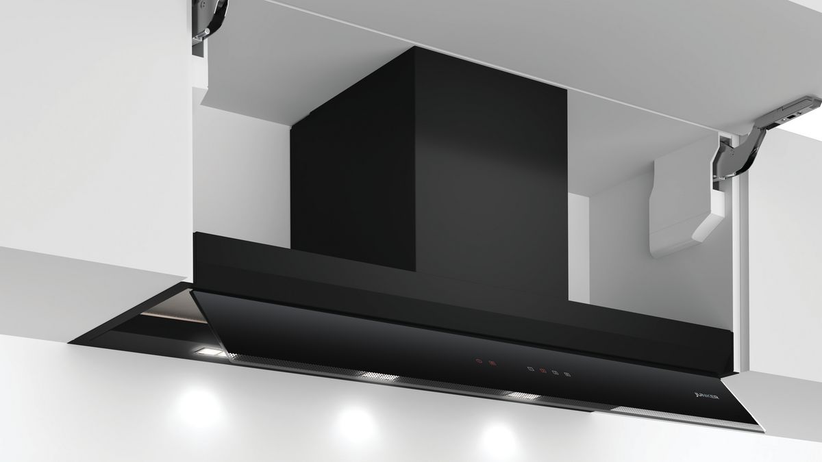 Integrated Design Hood 90 cm clear glass black printed, Black JD39BE60 JD39BE60-1