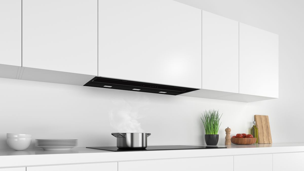 Integrated Design Hood 90 cm clear glass black printed, Black JD39BE60 JD39BE60-6