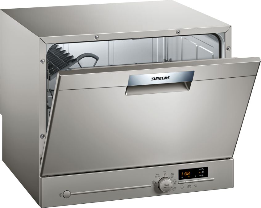 iQ300 free-standing compact dishwasher 55 cm silver inox SK26E82208 SK26E82208-1