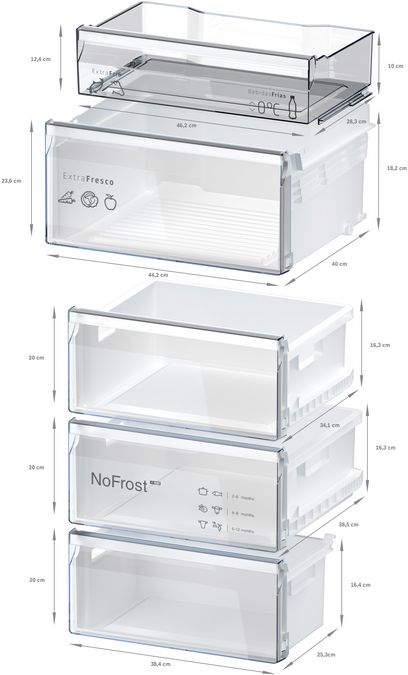 Frigorífico combinado 186 x 60 cm Acero antihuellas 3KFB664XE 3KFB664XE-7