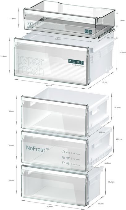 iQ300 free-standing fridge-freezer with freezer at bottom 186 x 60 cm antiFingerprint door (Intelligent black - Steel surface) KG36NXXDF KG36NXXDF-9