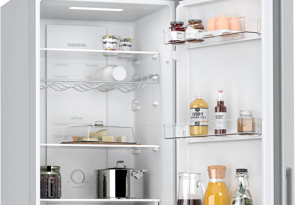 iQ100 free-standing fridge-freezer with freezer at bottom 182.4 x 55 cm Inox-look KG27NNLEAG KG27NNLEAG-3