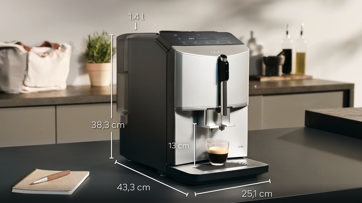 Helautomatisk kaffemaskin EQ300 Dagsljus silver TF303E01 TF303E01-4