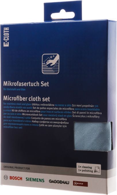 Kit de chiffons en microfibres pour inox et surfaces vitrées 00312327 00312327-3
