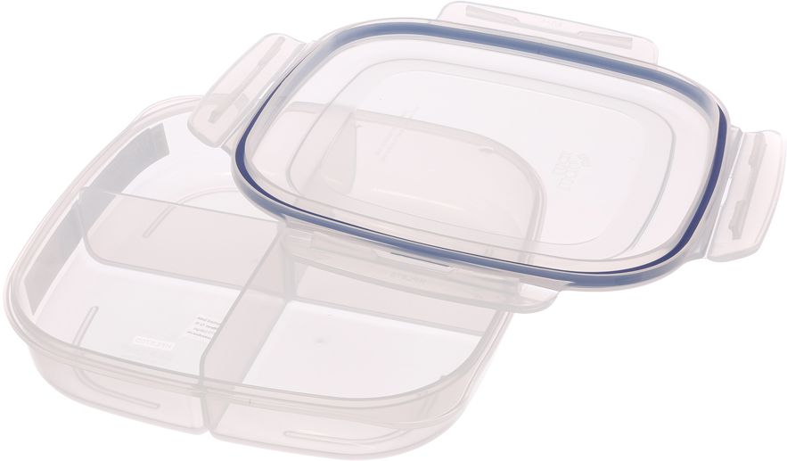 Frischhaltedose LocknLock Quadratische Classic To-Go Snackbox 1,35 L mit Deckel + 4er Einteilung 17008178 17008178-3
