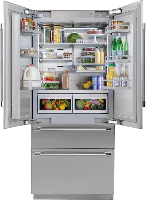 Freedom® Réfrigérateur combiné intégrable à portes françaises avec congélateur en bas 36'' Professional Inox T36BT120NS T36BT120NS-4