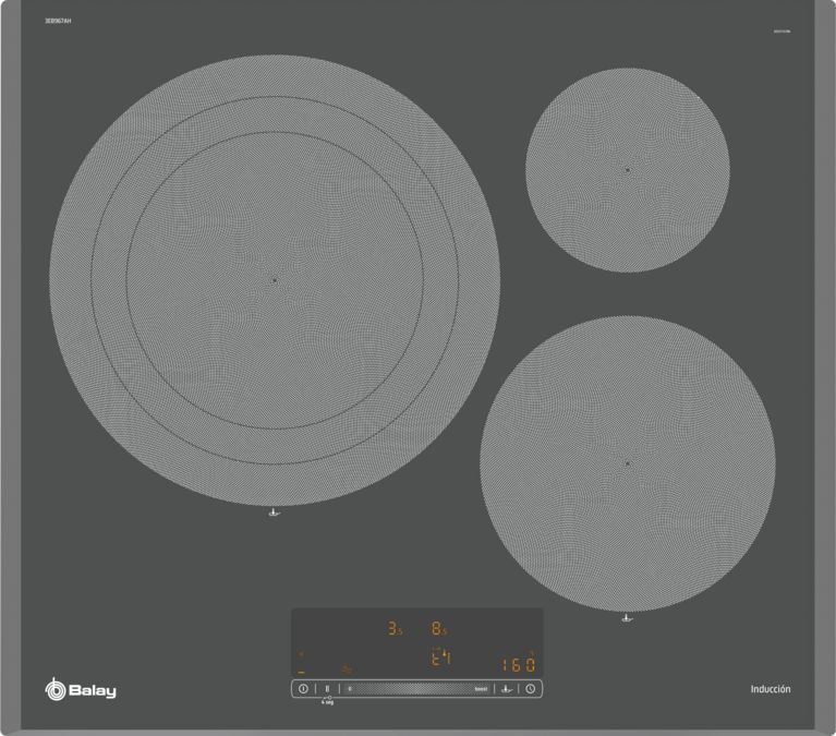 Placa de inducción 60 cm Gris antracita, sin marco inoxidable 3EB967AH 3EB967AH-1